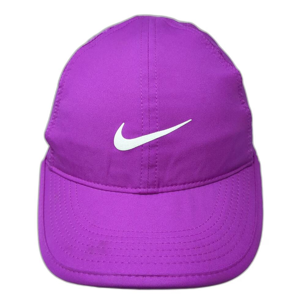 Nike Baseball Cap Purple One Size Dri-Fit Featherlight Swoosh Logo Strapback Hat
